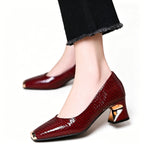 Nowe Francuskie Buty na Grubym Obcasie