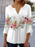 Damska Koszulka z Nadrukiem V-Neck