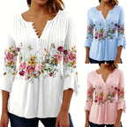 Damska Koszulka z Nadrukiem V-Neck