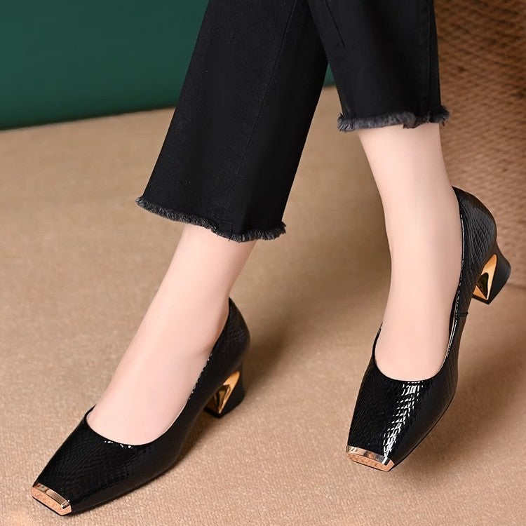 Nowe Francuskie Buty na Grubym Obcasie