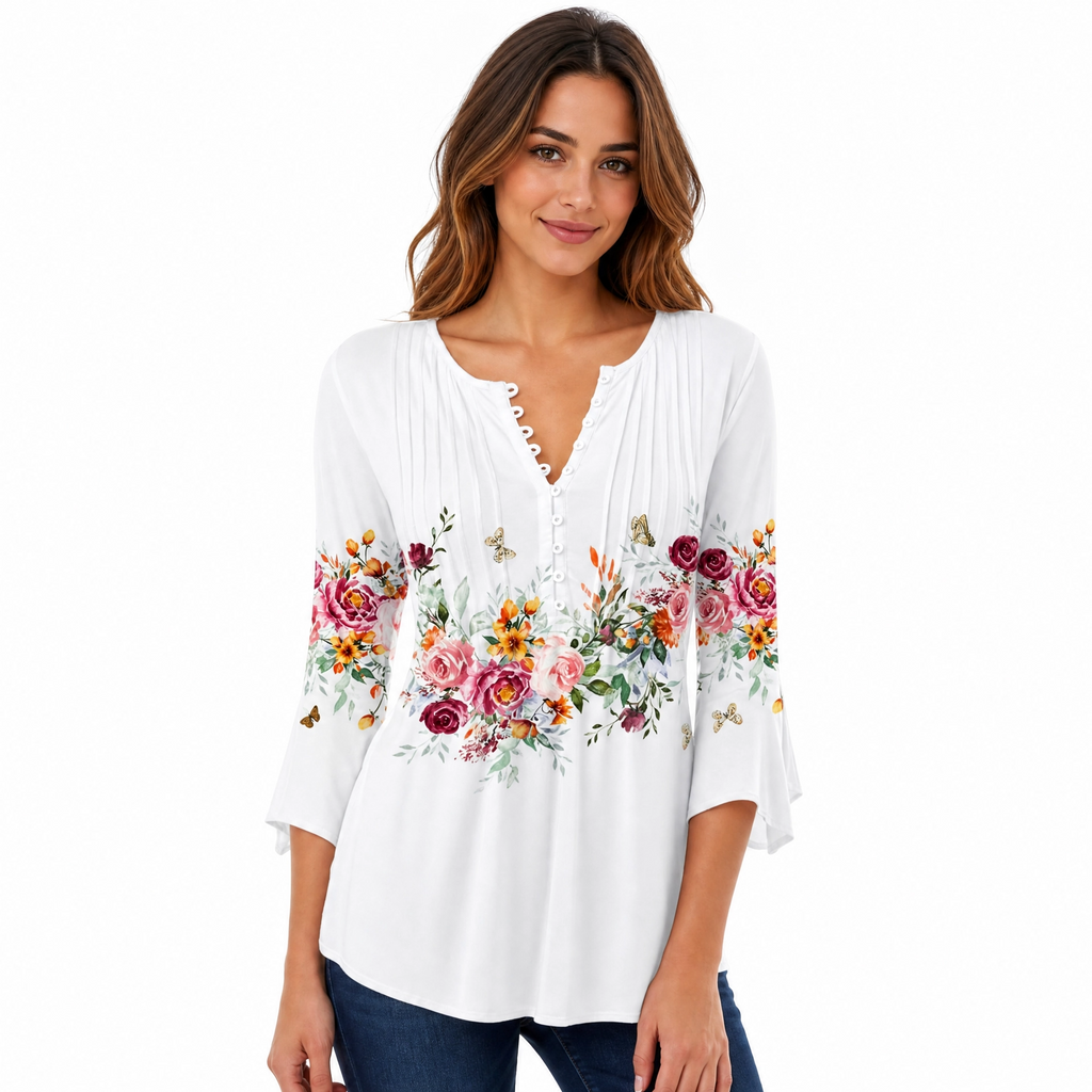 Damska Koszulka z Nadrukiem V-Neck